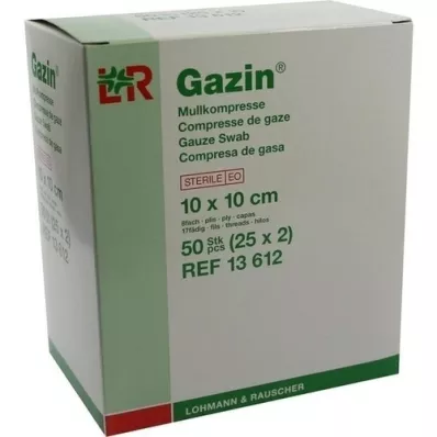 GAZIN Gasa comp.10x10 cm estéril 8x, 25X2 uds
