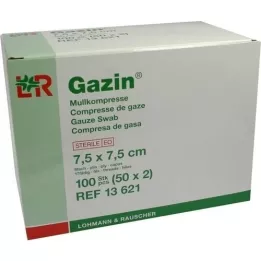 GAZIN Gasa comp.7,5x7,5 cm estéril 8x, 50X2 uds