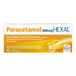 PARACETAMOL 500 mg HEXAL para fiebre y dolor Tab, 20 uds