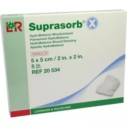 SUPRASORB X Apósito para heridas HydroBalance 5x5 cm, 5 uds