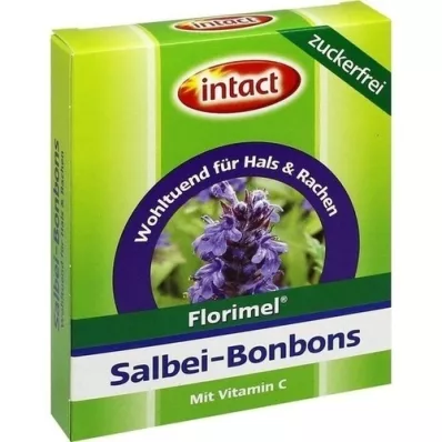 FLORIMEL Caramelos de salvia con vitamina C sin azúcar, 40 g