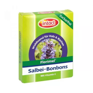 FLORIMEL Caramelos de salvia con vitamina C sin azúcar, 40 g