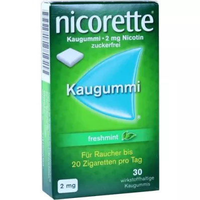 NICORETTE Chicle de menta fresca de 2 mg, 30 unidades