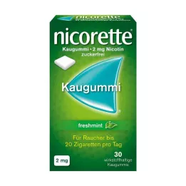 NICORETTE Chicle de menta fresca de 2 mg, 30 unidades