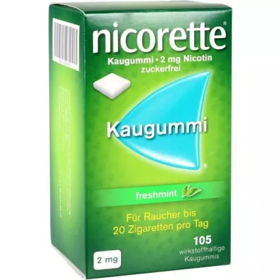 NICORETTE Chicle de menta fresca de 2 mg, 105 unidades