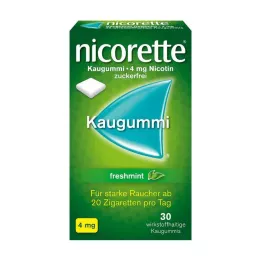 NICORETTE 4 mg de chicle de menta fresca, 30 unidades