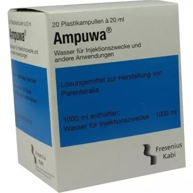 AMPUWA Ampollas de plástico para inyección/infusión, 20X20 ml