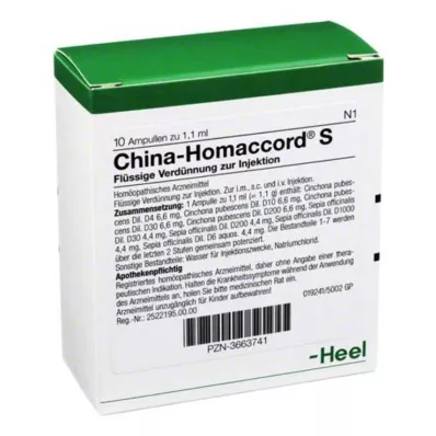 Ampollas de China Homaccord S, 10 piezas