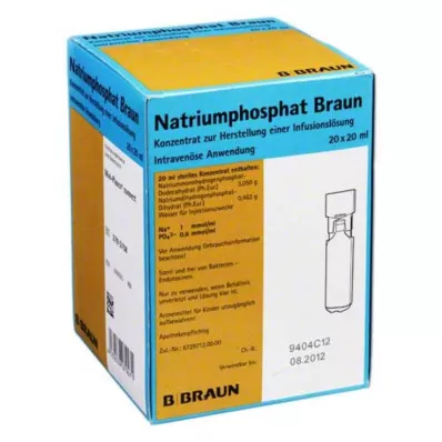 Fosfato de sodio Braun MPC Solución de infusión concentrada, 20x20 ml