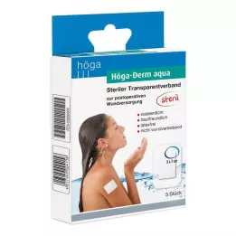 HÖGA-DERM aqua ste.Transp.Dressing.with.Wound.Res.5x7 cm, 5 pcs