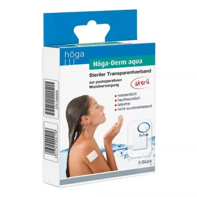 HÖGA-DERM aqua ste.Transp.Dressing.with.Wound.Res.5x7 cm, 5 pcs
