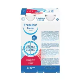 FRESUBIN ENERGY DRINK Botella de bebida de fresa 6X4X200 ml