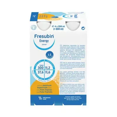 FRESUBIN ENERGY DRINK Botella Multifrutas, 4X200 ml
