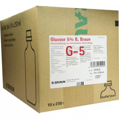 Glucosa 5% B.Braun Ecoflac P, 10x250 ml