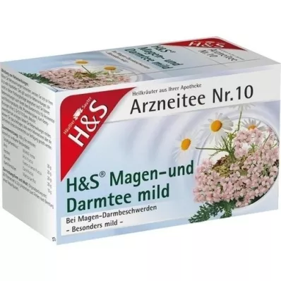 H&amp;S Bolsa de filtro de té suave para estómago e intestino, 20X2,0 g