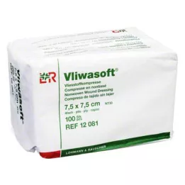 VLIWASOFT Compresas no tejidas 7,5x7,5 cm no estériles 4l., 100 uds