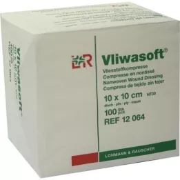 VLIWASOFT Compresas no tejidas 10x10 cm no estériles 4l., 100 uds