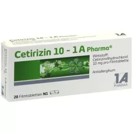 CETIRIZIN 10-1A Pharma comprimidos recubiertos con película, 20 uds