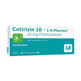 CETIRIZIN 10-1A Pharma comprimidos recubiertos con película, 20 uds