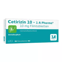 CETIRIZIN 10-1A Pharma comprimidos recubiertos con película, 50 uds