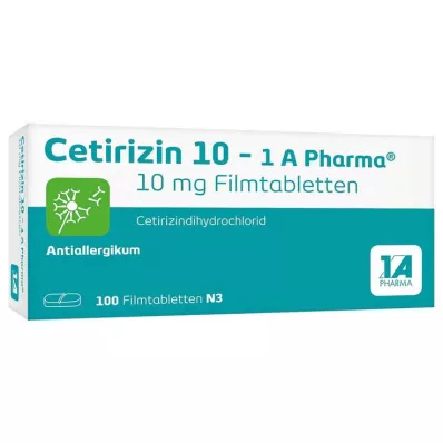 CETIRIZIN 10-1A Pharma comprimidos recubiertos con película, 100 uds