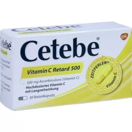 CETEBE Cápsulas de liberación lenta de vitamina C 500 mg, 30 uds