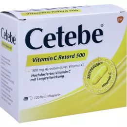 CETEBE Cápsulas de liberación lenta de vitamina C 500 mg, 120 uds