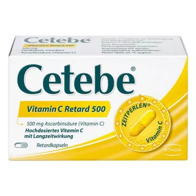 CETEBE Cápsulas de liberación lenta de vitamina C 500 mg, 180 uds