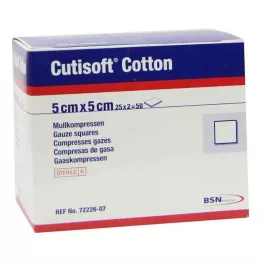CUTISOFT Algodón Compr.5x5 cm estéril 12x, 25X2 St