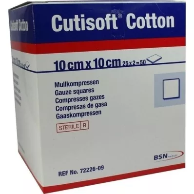 CUTISOFT Algodón Compr.10x10 cm ster.12x, 25X2 St