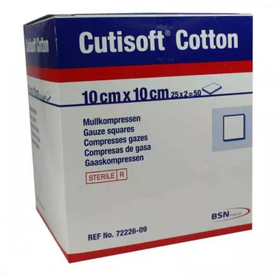 CUTISOFT Algodón Compr.10x10 cm ster.12x, 25X2 St