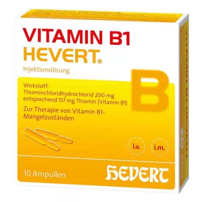 VITAMIN B1 HEVERT ampollas, 10 uds VITAMIN B1 HEVERT ampollas, 10 uds