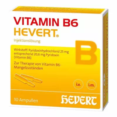 VITAMIN B6 HEVERT Ampollas, 10X2 ml VITAMIN B6 HEVERT Ampollas, 10X2 ml