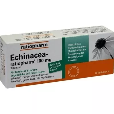 ECHINACEA-RATIOPHARM 100 mg comprimidos, 20 uds