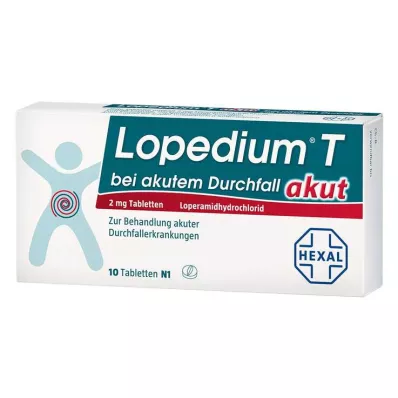 Lopedium T agudo para tabletas de diarrea aguda, 10 piezas