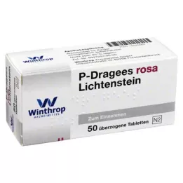 P grageas rosadas, 50 piezas