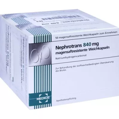 NEPHROTRANS 840 mg cápsulas con recubrimiento entérico, 100 unidades