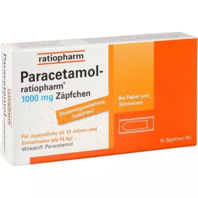 PARACETAMOL-ratiopharm 1.000 mg supositorios, 10 uds