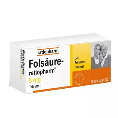 FOLSÄURE-RATIOPHARM Comprimidos de 5 mg, 50 uds