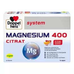 DOPPELHERZ Magnesio 400 Citrato sistema Gránulos, 20 uds