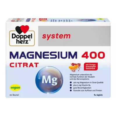 DOPPELHERZ Magnesio 400 Citrato sistema Gránulos, 20 uds DOPPELHERZ Magnesio 400 Citrato sistema Gránulos, 20 uds