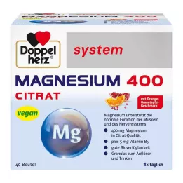 DOPPELHERZ Magnesio 400 Citrato sistema Gránulos, 40 uds