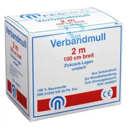 VERBANDMULL 2x1 m zigzag BW 20/100 no estéril, 1 ud