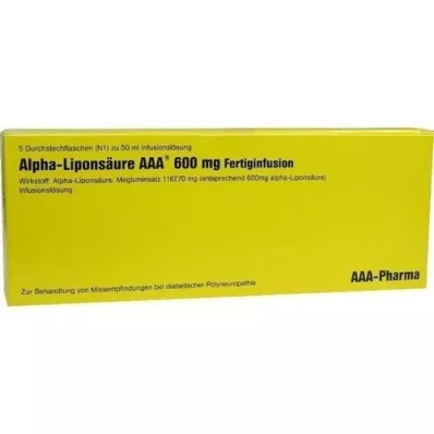 ALPHA LIPONSÄURE AAA 600 mg viales inyectables, 5X50 ml