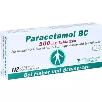 PARACETAMOL BC 500 mg comprimidos, 20 uds
