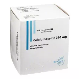 CALCIUMACETAT 950 mg comprimidos recubiertos con película, 200 uds