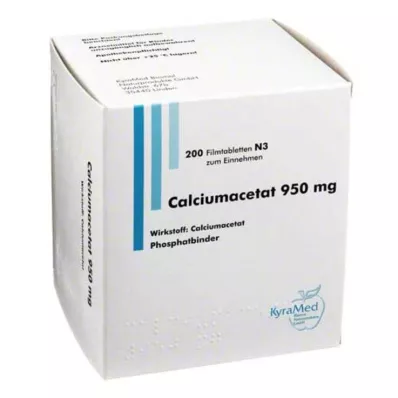 CALCIUMACETAT 950 mg comprimidos recubiertos con película, 200 uds