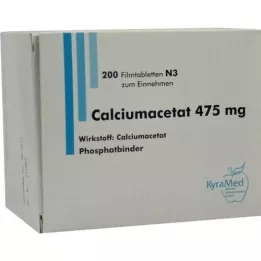 CALCIUMACETAT 475 mg comprimidos recubiertos con película, 200 unidades