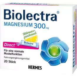 BIOLECTRA Magnesio 300 mg Palitos de Limón Directo, 20 uds
