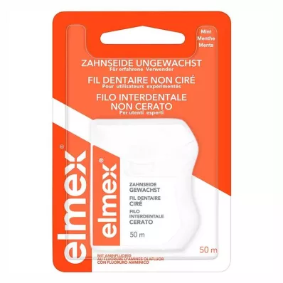 ELMEX Seda dental sin encerar con fluoruro de amina, 50 m